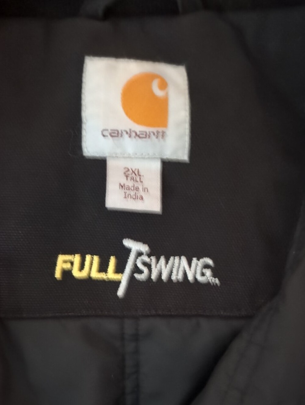 Carhartt Men’s Black Work Jacket with Corduroy Collar - Picture 2 of 4